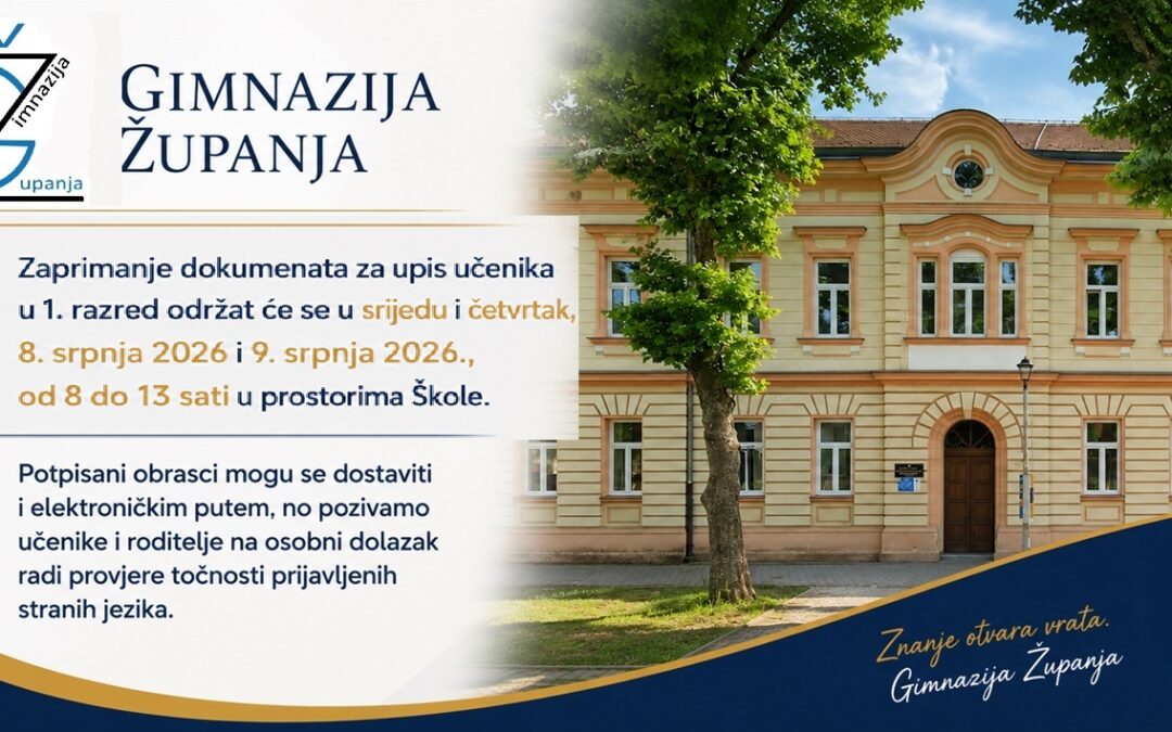 Upisi u prvi razred školske godine 2026./2027.